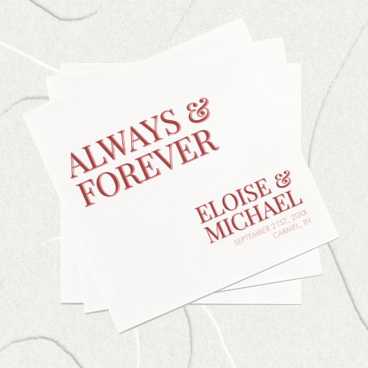 Stylish Contemporary Pink and Red Wedding スタンダードカクテルナプキン