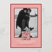 Stylish Contemporary Pink and Red Wedding 招待状 (裏面)