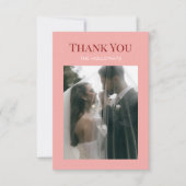 Stylish Contemporary Pink Flat Thank You Card サンキューカード (正面)