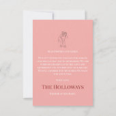 Stylish Contemporary Pink Flat Thank You Card サンキューカード (裏面)