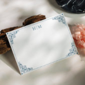 Stylish Corners Simple Monogram Note Card ノートカード