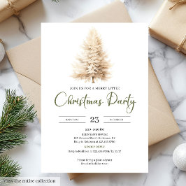 Stylish Cozy Sage Neutral Ivory Christmas Party 招待状
