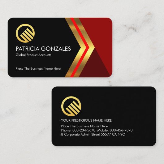 Stylish Creative Arrowheads Business Owner 名刺 (正面/裏面)