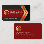 Stylish Creative Gold Arrowheads Businessman 名刺 (正面/裏面)