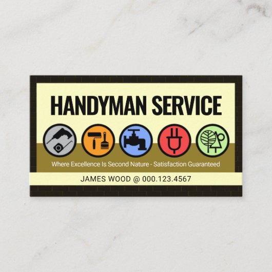 Stylish Creative Handyman Tools Icon Layer 名刺 (正面)