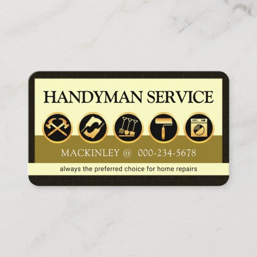Stylish Creative Handyman Tools Icon Layer 名刺 (正面)