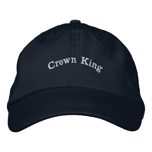 Stylish Crown King Navy-Cap Comfortable Adjustable 刺繍入りキャップ (正面)