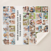 Stylish Custom 36 Photo Collage Modern Family シェルパブランケット (正面(横))