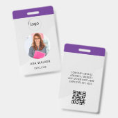 Stylish Custom Company Employee Photo Badge バッジ (正面&裏面)