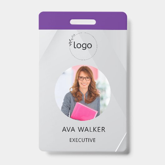 Stylish Custom Company Employee Photo Badge バッジ (正面)