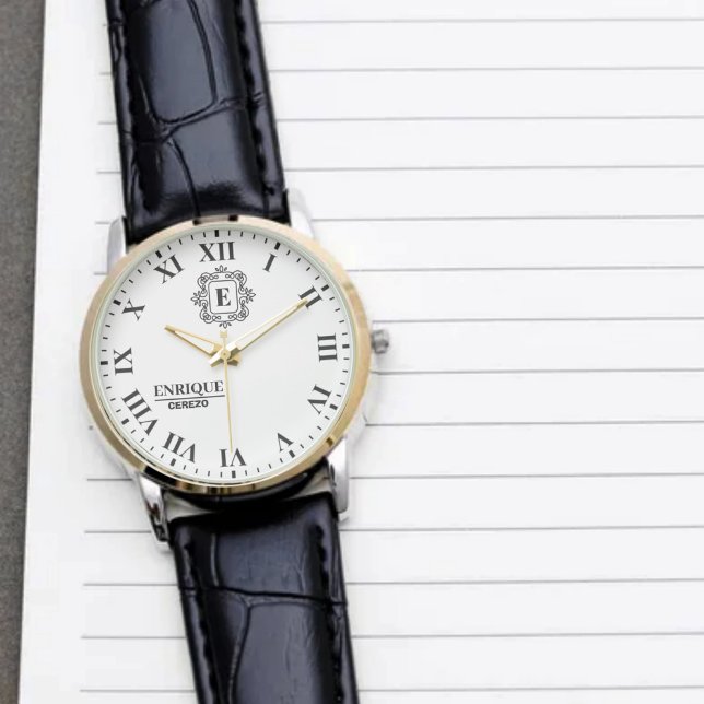 Stylish Custom Name Monogram for Weddings & Annive 腕時計 (クリエイターアップロード済み)