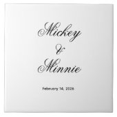 Stylish Custom Names and Date Decorative タイル (正面)