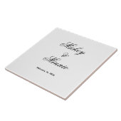 Stylish Custom Names and Date Decorative タイル (側面)