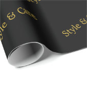 Stylish Custom Text Pattern Modern Black Gift ラッピングペーパー (ロールコーナー)
