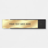 Stylish Custom Text Template Room Name Faux Gold サインプレート (正面)