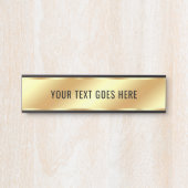 Stylish Custom Text Template Room Name Faux Gold サインプレート (正面)