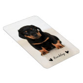 Stylish Cute Hearts Pet Photo Name | Black マグネット (右側)