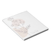 Stylish Cute Modern Simple Boho Floral ノートパッド (アングル)