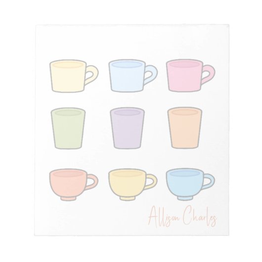 Stylish Cute Mugs Unique Trendy Simple  ノートパッド (正面)