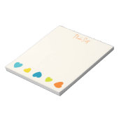 Stylish Cute Trendy Girly Simple Hearts Notepad  ノートパッド (回転)