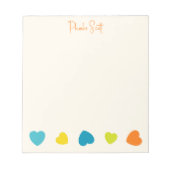 Stylish Cute Trendy Girly Simple Hearts Notepad  ノートパッド (正面)