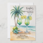 Stylish Cute tropical Margarita Cocktail Glasses  招待状 (正面)