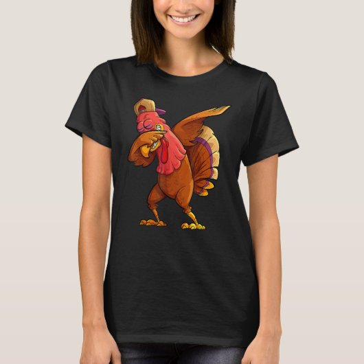 Stylish Dabbing Turkey Party   Thanksgiving Tシャツ (正面)