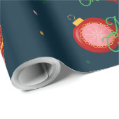 Stylish Dark Blue and Red Minimalist Gift Wrapping ラッピングペーパー (ロールコーナー)