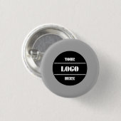 Stylish Dark Gray Customizable Round Pinback 缶バッジ (正面&裏面)
