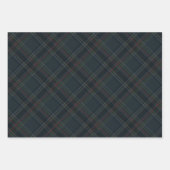 Stylish dark navy blue Christmas plaid holiday ラッピングペーパーシート (正面)