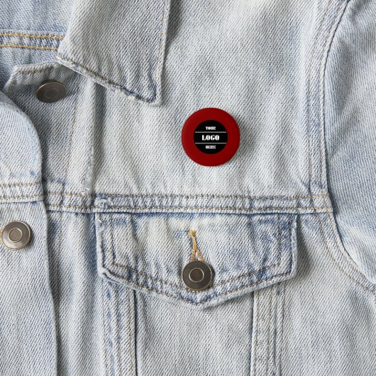 Stylish Dark Red Customizable Round Pinback Button 缶バッジ (インサイチュ)