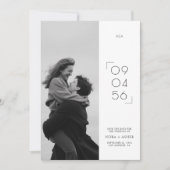 Stylish Date Modern Monogram Wedding Photo セーブザデート (正面)