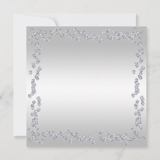 Stylish Diamonds Silver 60th Wedding Anniversary 招待状 (裏面)