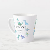 Stylish Dinosaur Baby Shower White カフェラテマグ (左アングル)