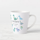 Stylish Dinosaur Baby Shower White カフェラテマグ (右)