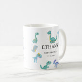 Stylish Dinosaur Baby Shower White コーヒーマグカップ (正面右)
