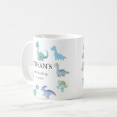Stylish Dinosaur Baby Shower White コーヒーマグカップ (正面左)
