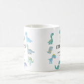 Stylish Dinosaur Baby Shower White コーヒーマグカップ (中央)