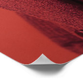 Stylish Dog Portrait in Red ポスター (角)