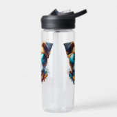 Stylish Dog With Glasses Colorful Modern Pet Art ウォーターボトル (左面)