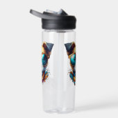 Stylish Dog With Glasses Colorful Modern Pet Art ウォーターボトル (右面)