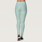 Stylish Duck Egg Blue Diagonal Striped Exercise レギンス (裏面)