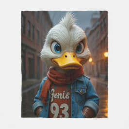 Stylish Duck in the City Fleece Blanket フリースブランケット