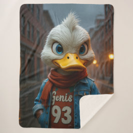 Stylish Duck in the City Sherpa Blanket シェルパブランケット