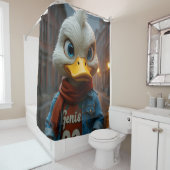 Stylish Duck in the City Shower Curtain シャワーカーテン (インサイチュ)