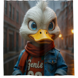 Stylish Duck in the City Shower Curtain シャワーカーテン