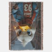 Stylish Duck in the City Throw Blanket スローブランケット (正面縦)
