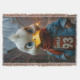 Stylish Duck in the City Throw Blanket スローブランケット