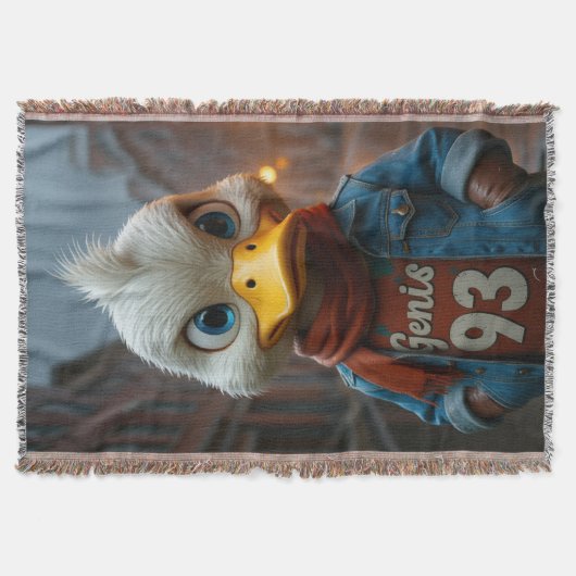 Stylish Duck in the City Throw Blanket スローブランケット (正面)