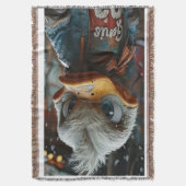 Stylish Duck in the City Throw Blanket スローブランケット (正面縦)